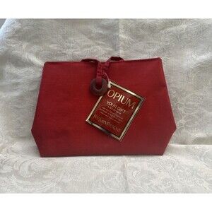 Vintage Yves Saint Laurent Opium Cosmetic Pouch Red  Gift Bag